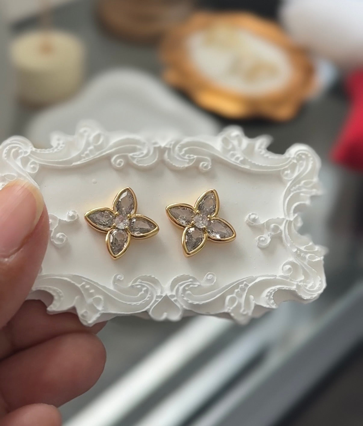 Floral Glow Stud Earring