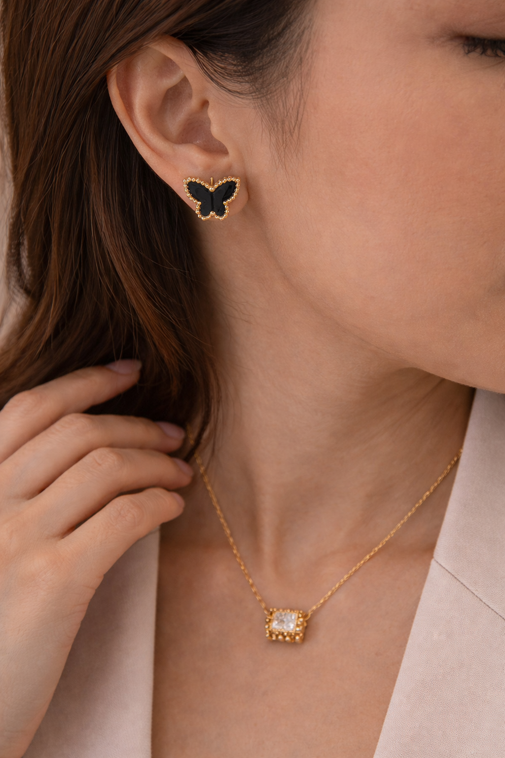 Butterfly Pearl Studs
