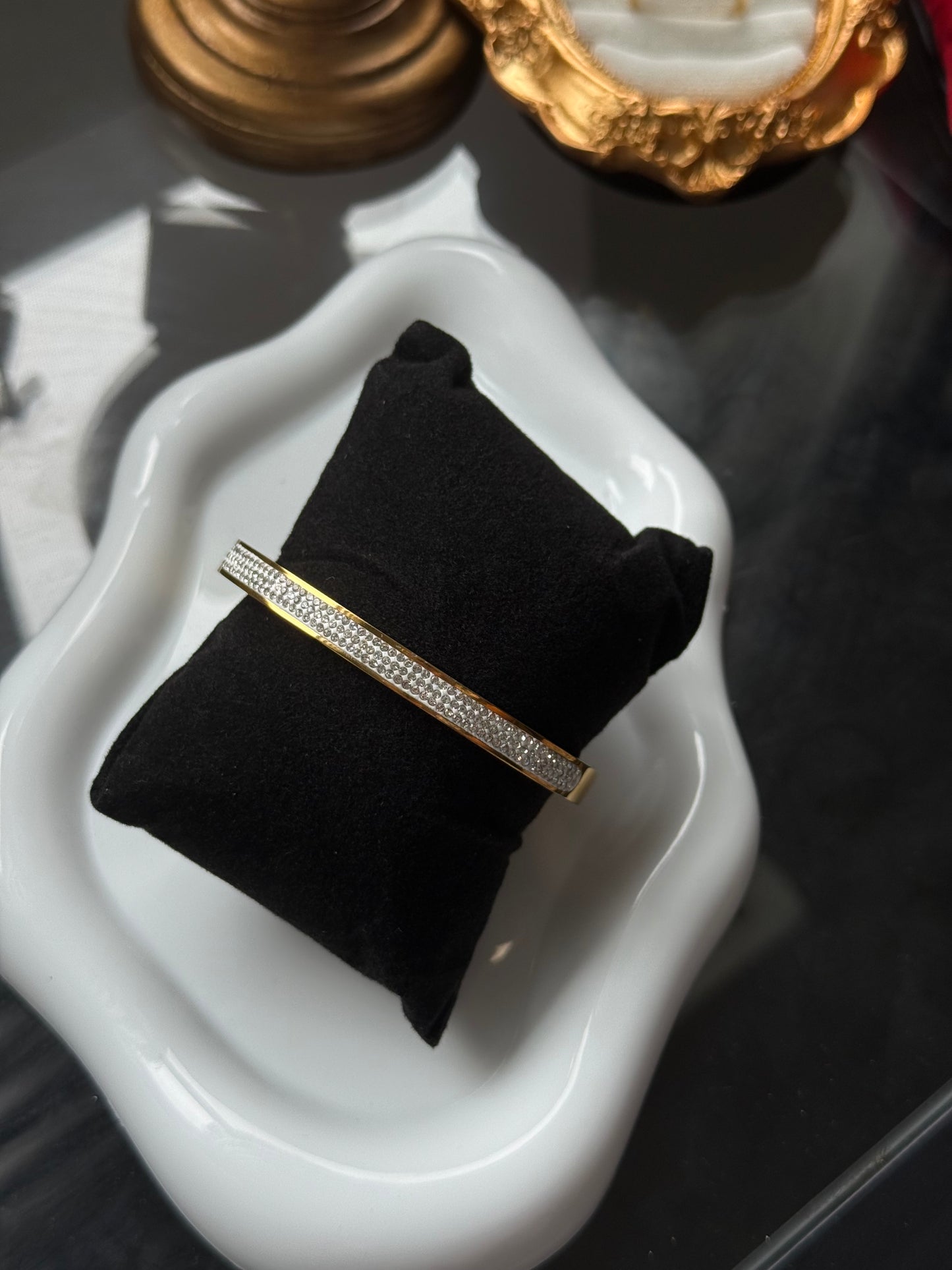 Nova Crystal Bangle- Gold