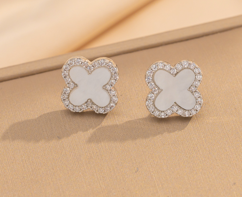 Midnight Clover Studs