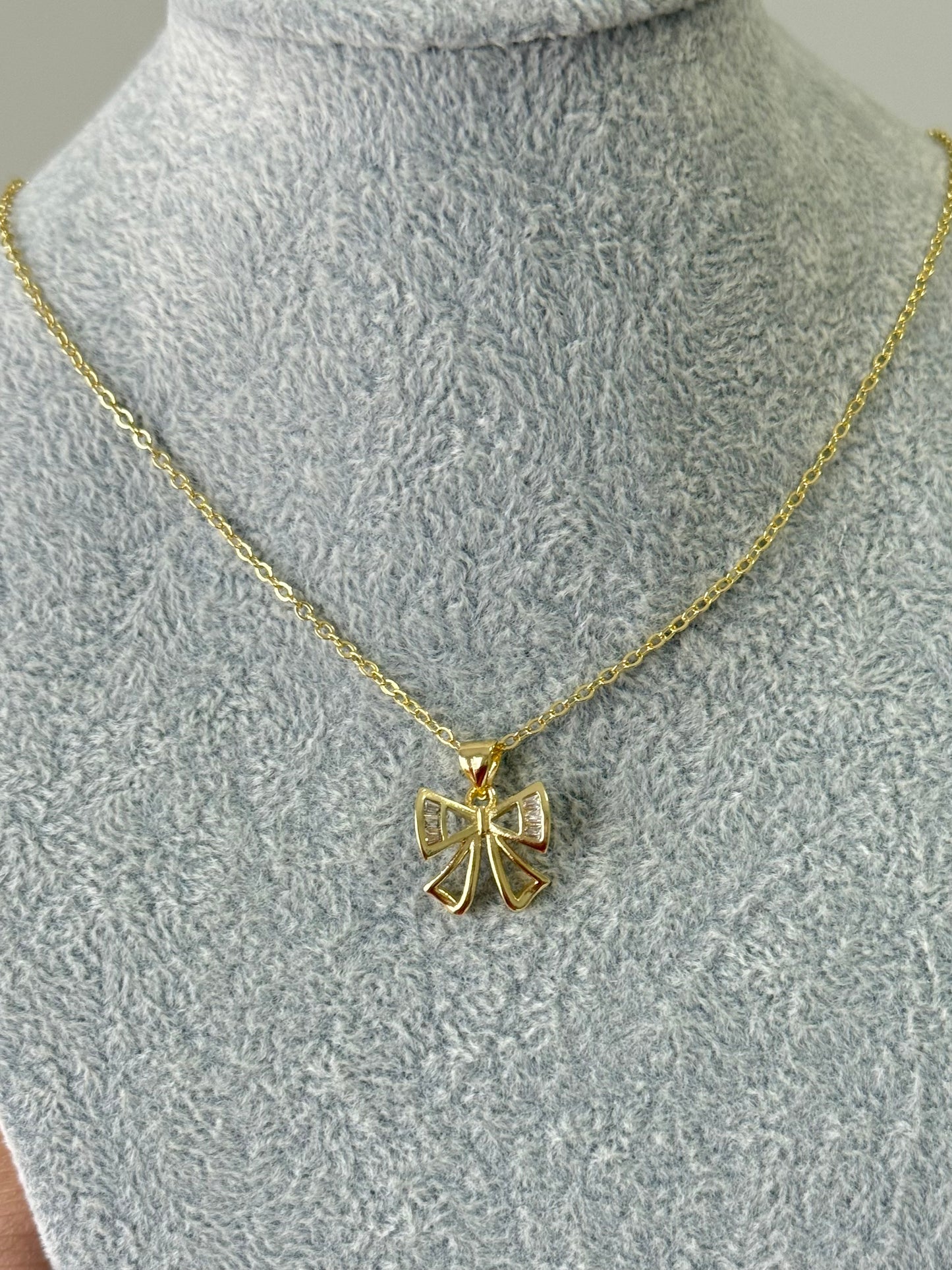 Celeste Bow Crystal Necklace