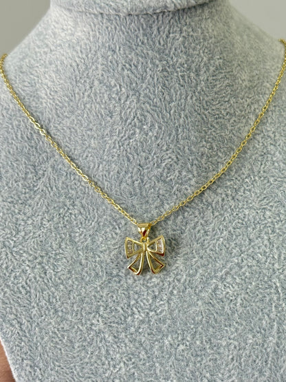 Celeste Bow Crystal Necklace