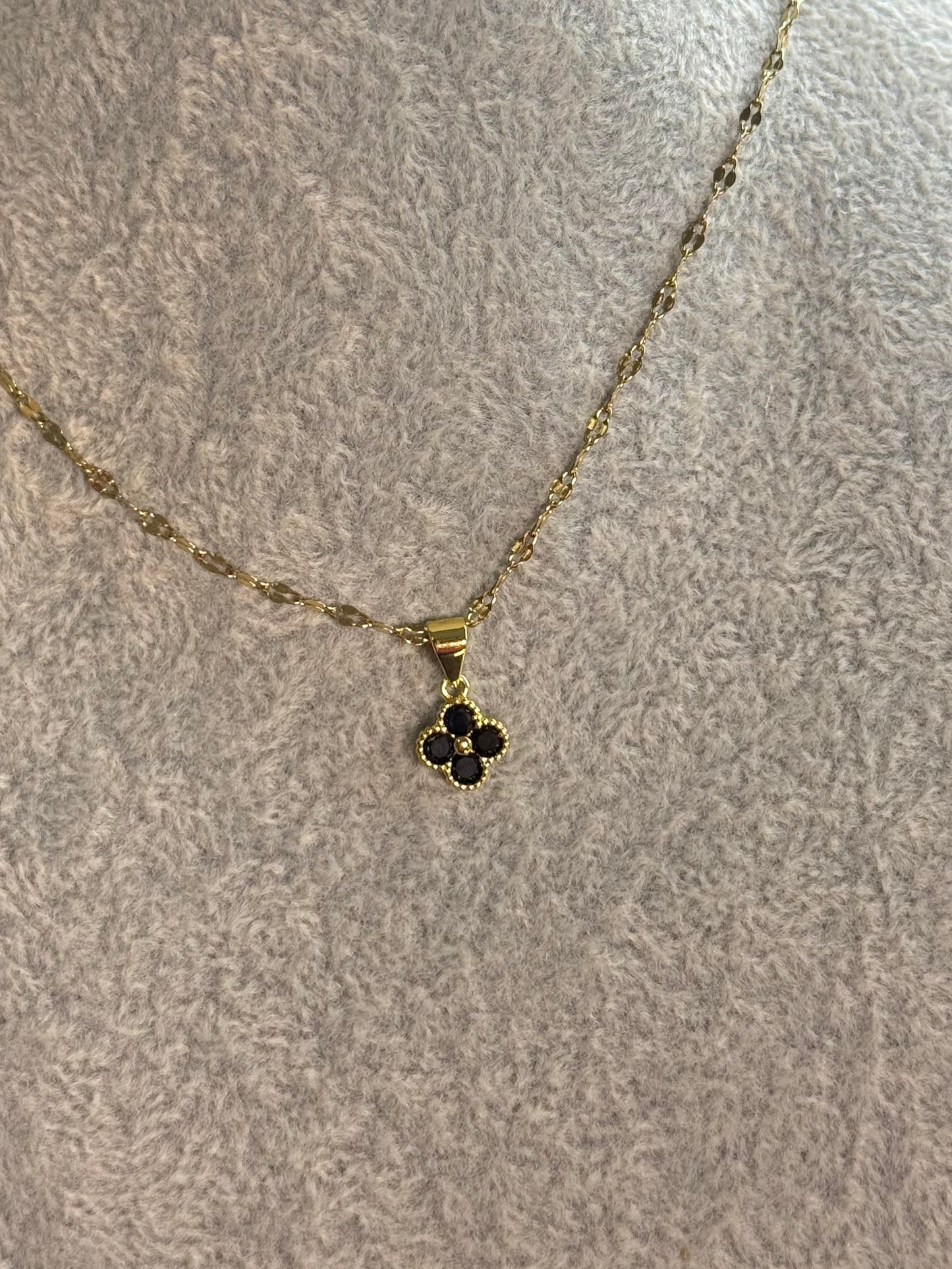 Black Clover Pendant Necklace