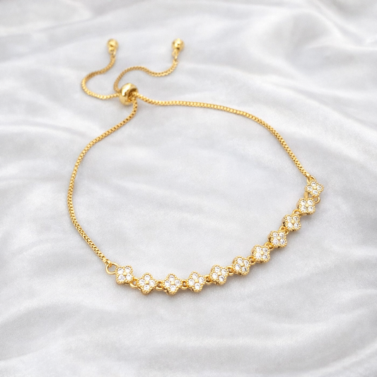 Golden Clover Bloom Bracelet