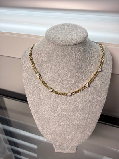 Golden Heart Charm Necklace