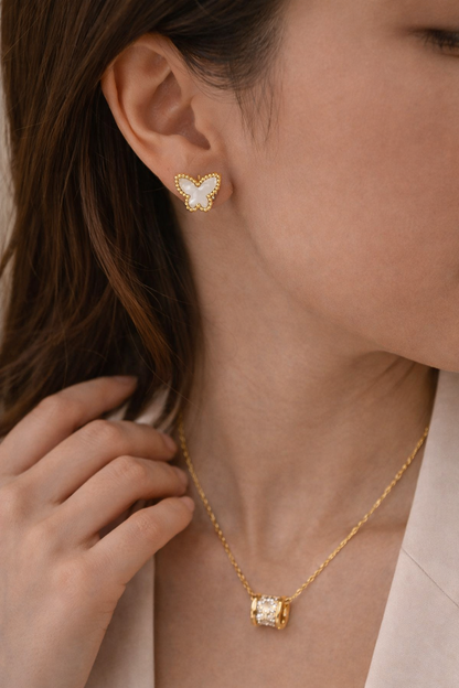 Butterfly Pearl Studs