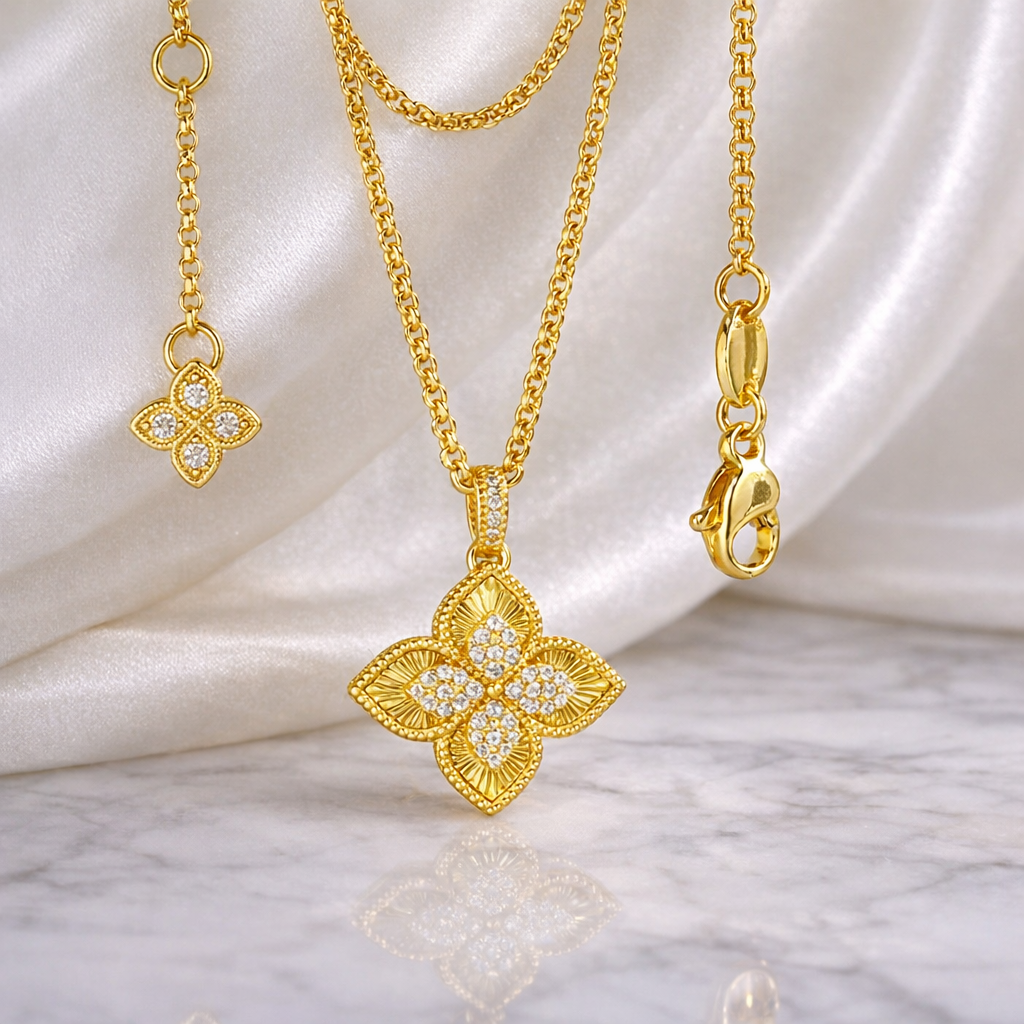 Imperial Clover Zircon Necklace