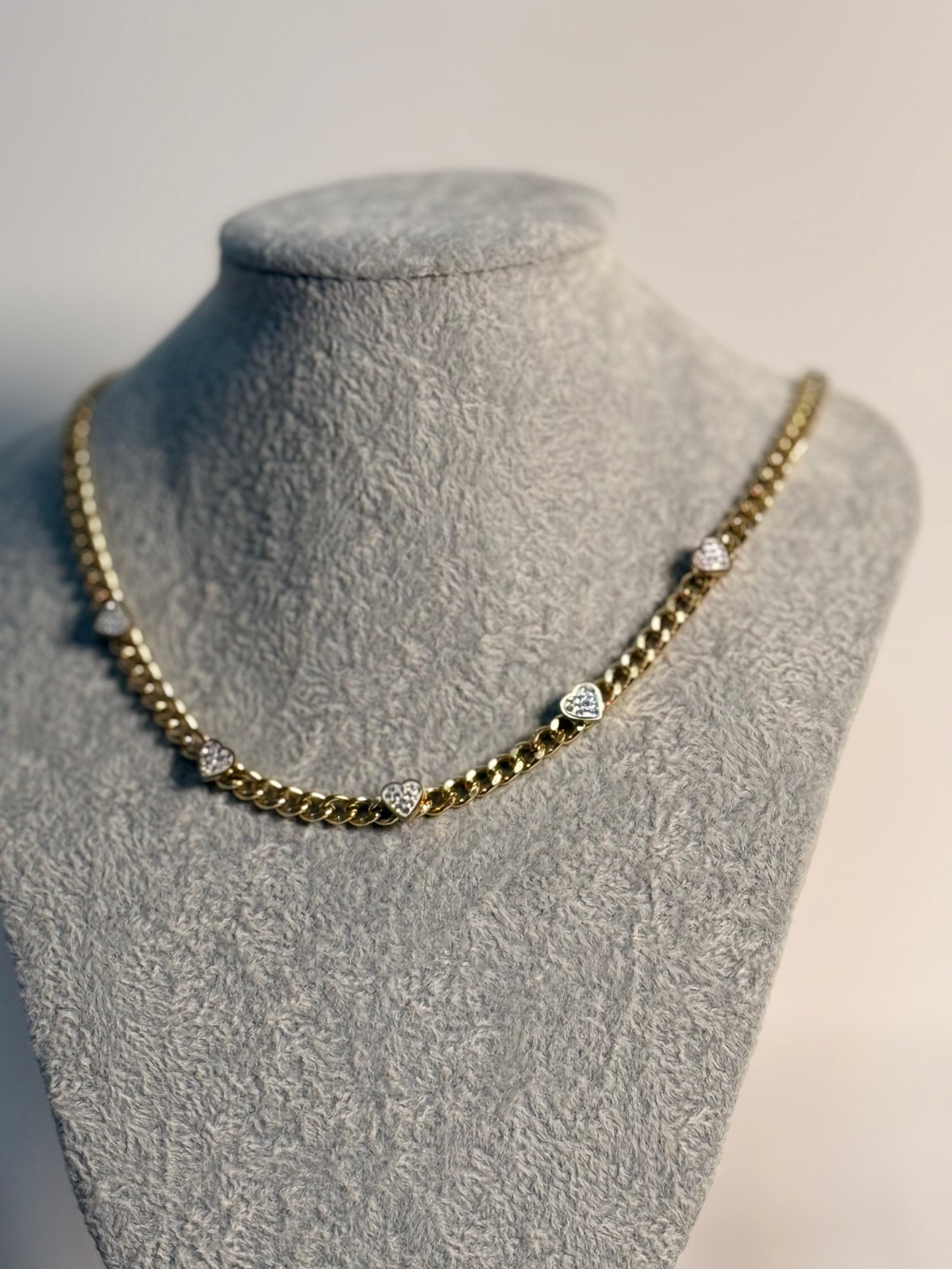 Golden Heart Charm Necklace
