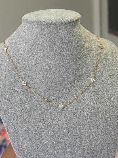 925 Sterling Silver Blossom Chain Necklace