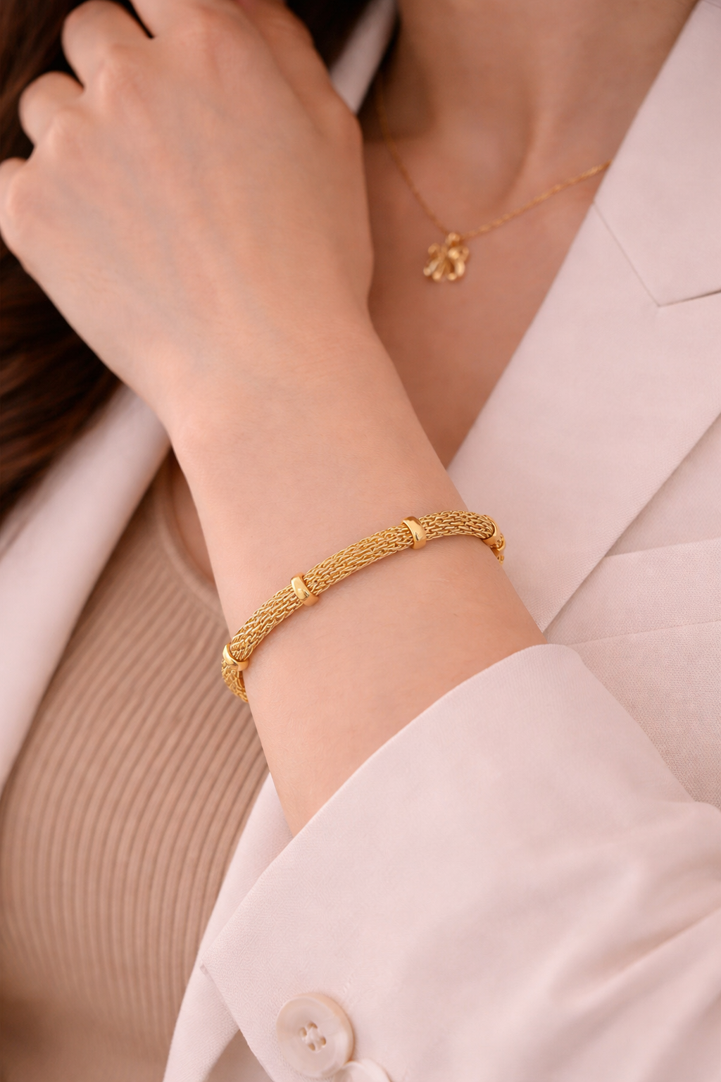 Golden Mesh Bracelet