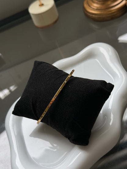 Minimal Crystal Gold Bangle