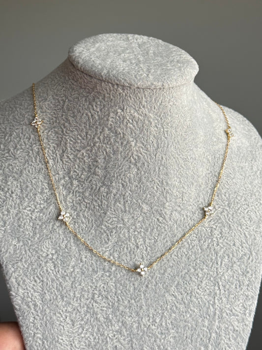 925 Sterling Silver Blossom Chain Necklace