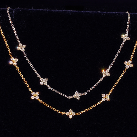 925 Sterling Silver Blossom Chain Necklace