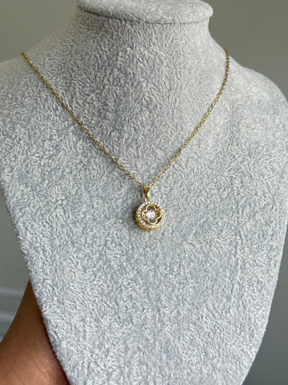 Clover Halo Pendant Necklace
