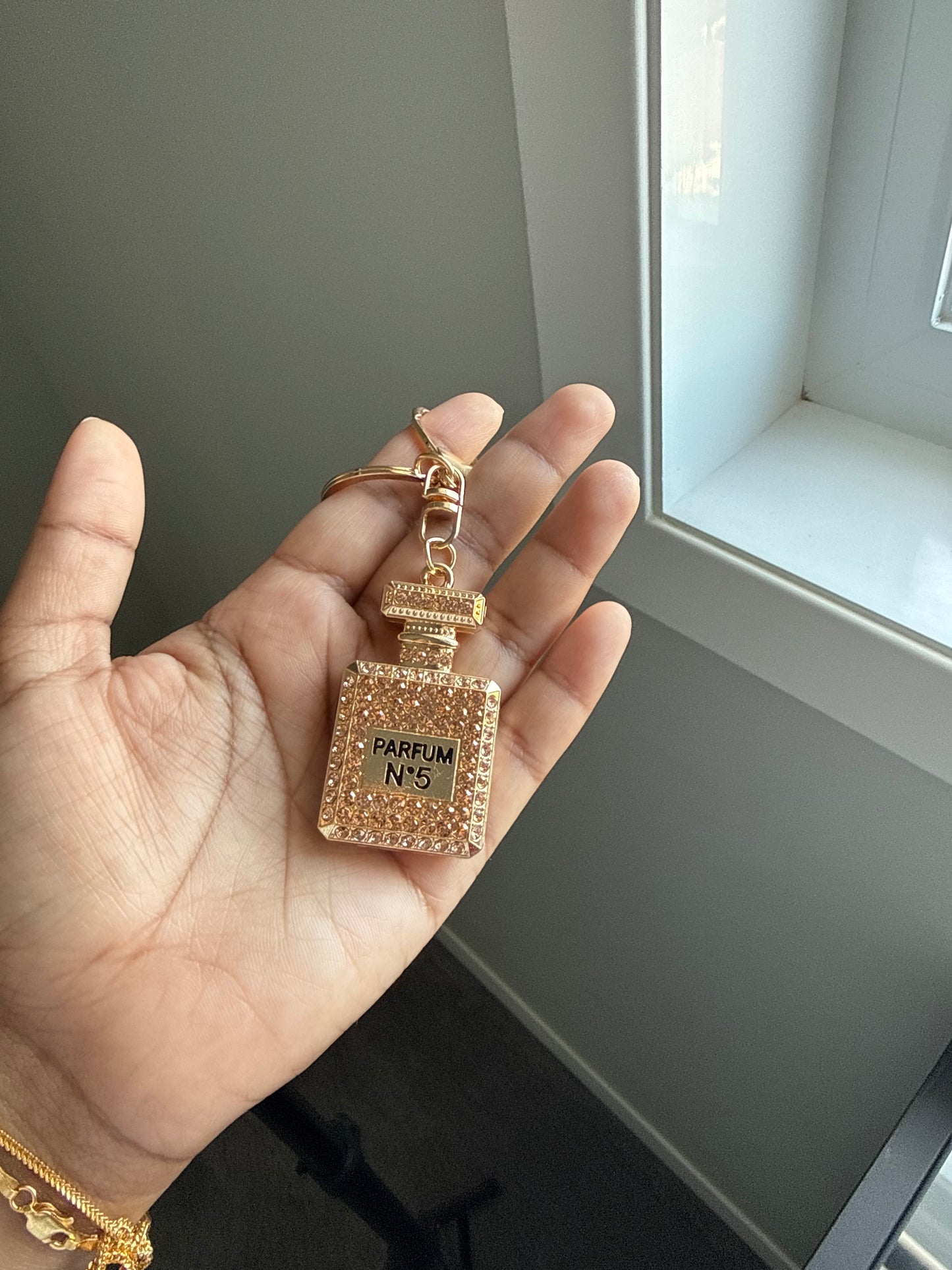 Crystal Perfume Charm Keychain
