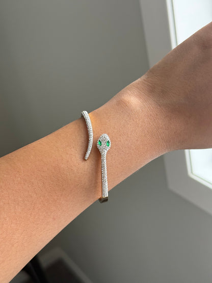 Minimal Crystal Gold Bangle