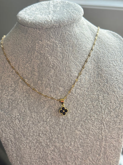 Black Clover Pendant Necklace