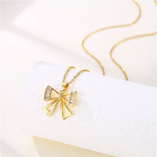 Celeste Bow Crystal Necklace