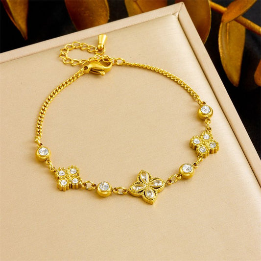 Golden Bloom Charm Bracelet