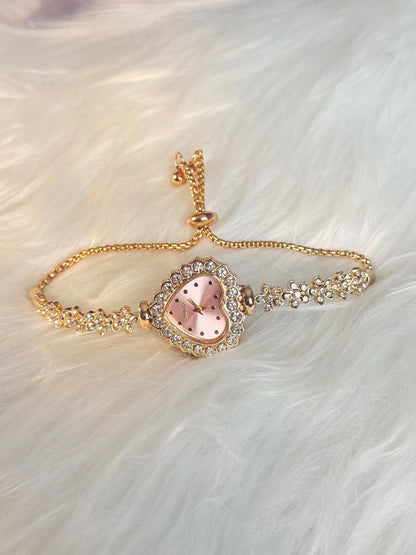 Crystal Heart Bracelet Watch