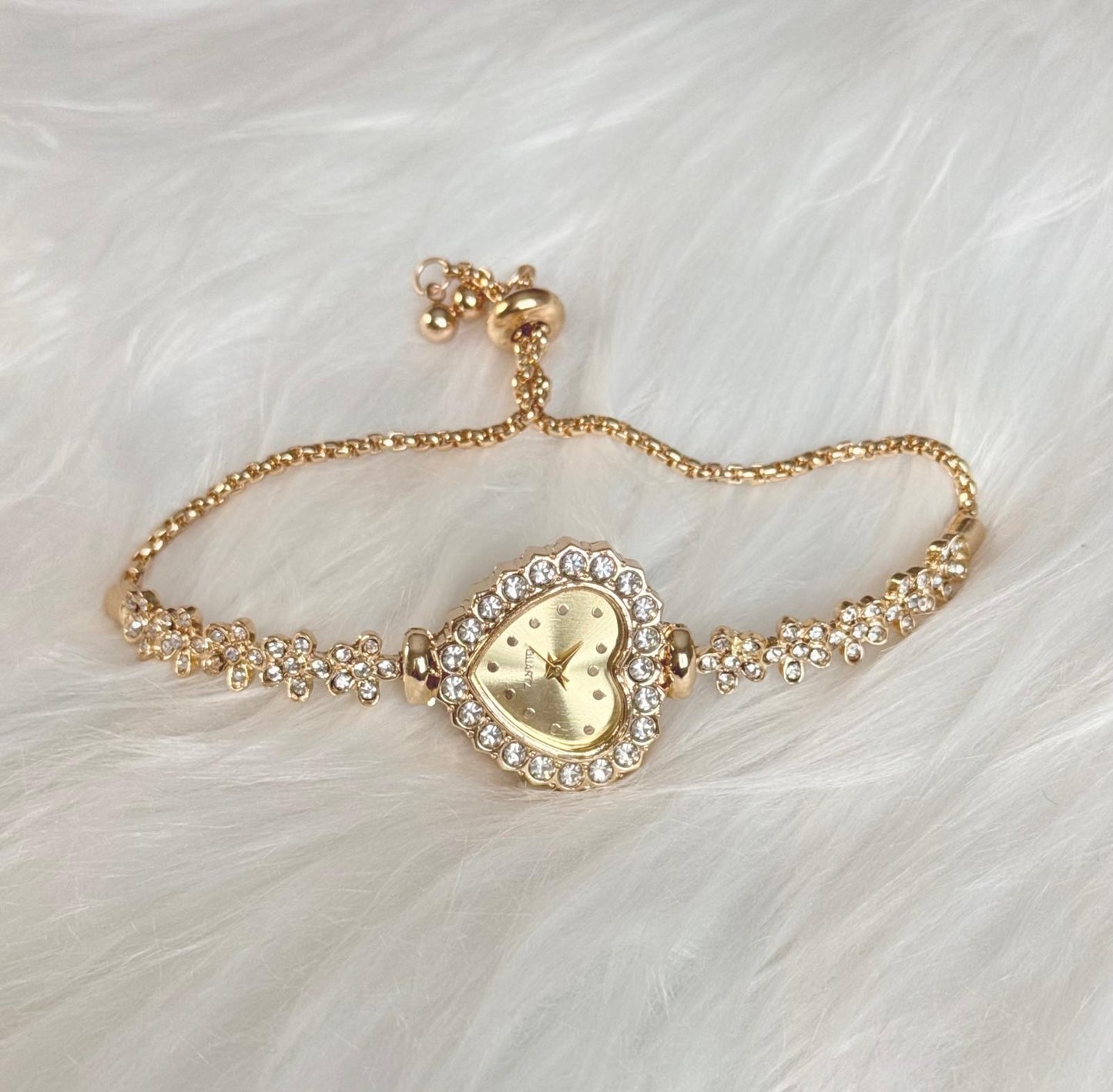 Crystal Heart Bracelet Watch