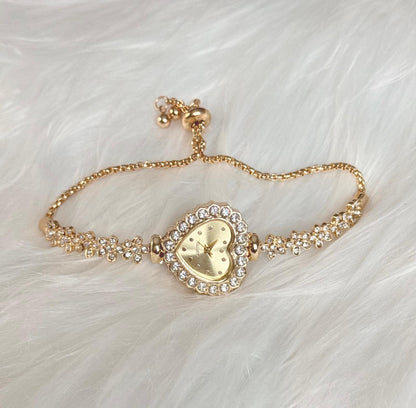 Crystal Heart Bracelet Watch