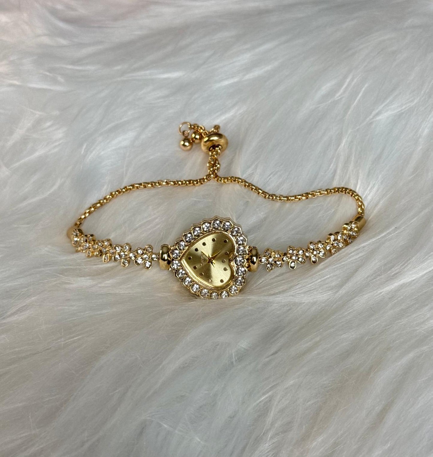 Crystal Heart Bracelet Watch