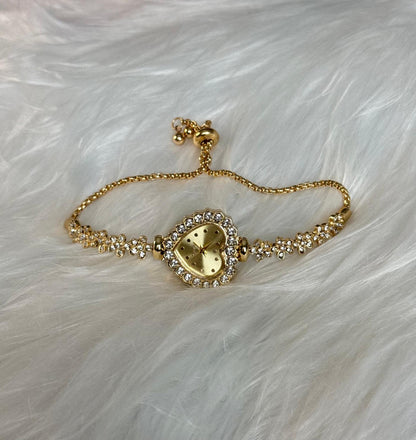 Crystal Heart Bracelet Watch