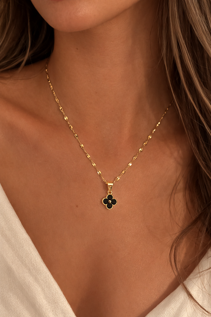 Black Clover Pendant Necklace