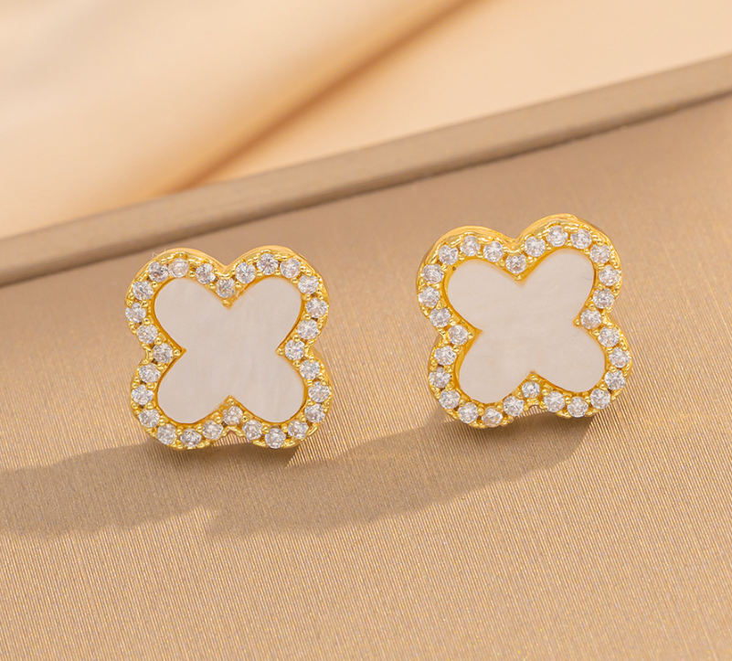 Midnight Clover Studs